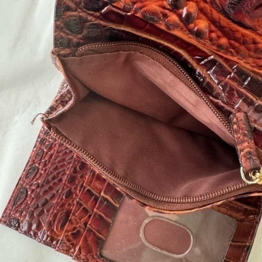 Brahmin Cordelia Brown‎ Pecan Melbourne Croc Embossed Wallet - Picture 9 of 16